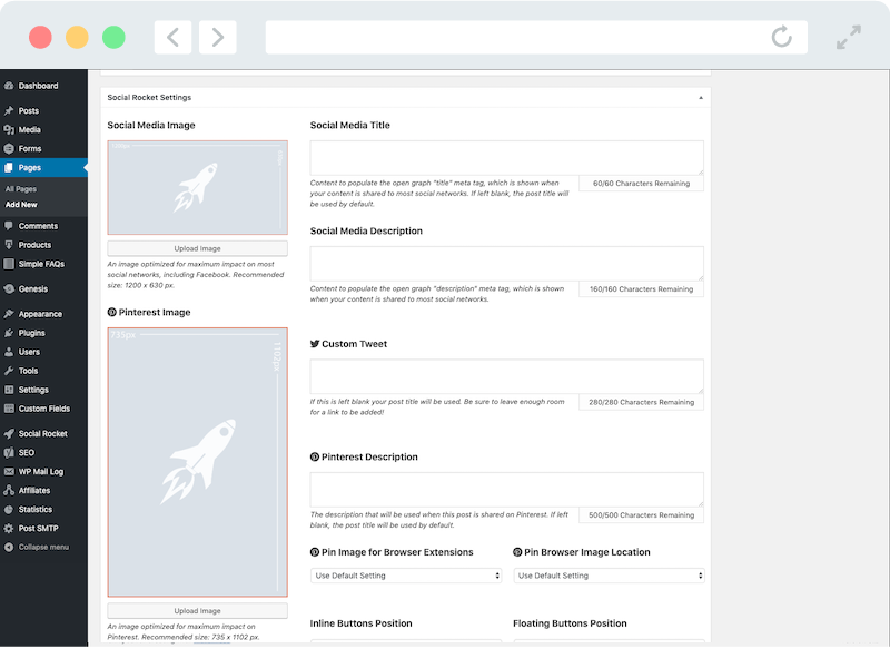 Social Rocket - WordPress Social Sharing Plugin - per-post-settings